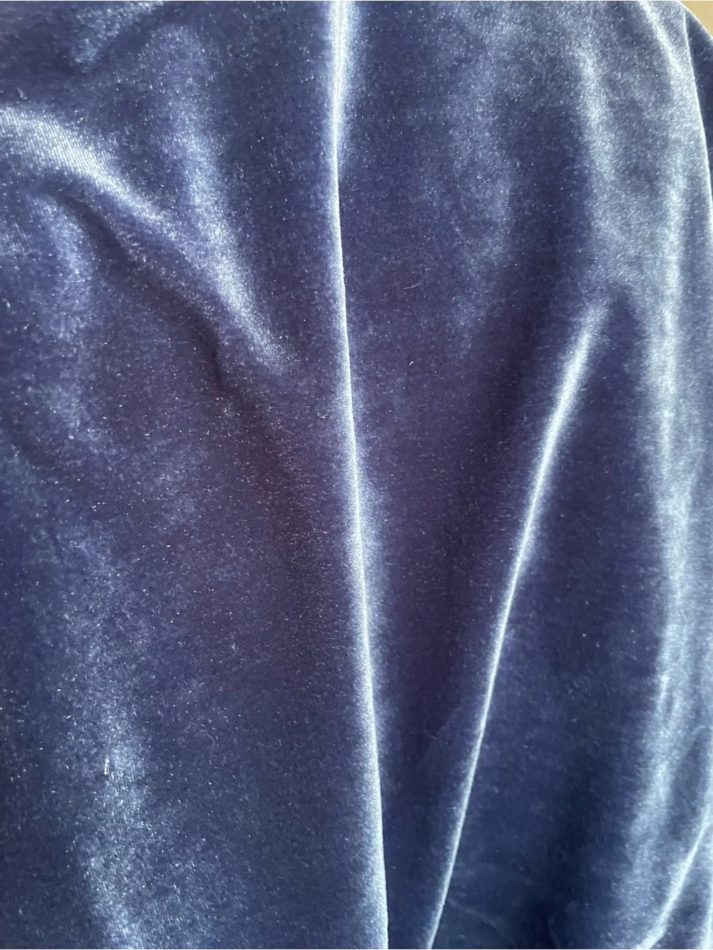 VTG Jason Maxwell Navy Blue Iridescent Velvet Maxi Skirt Petite L Whimsigoth